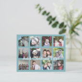 12 Fotocollage met zachte blauwe achtergrond Briefkaart (Staand voorkant)