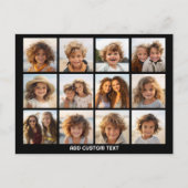 12 Fotocollage met zwarte achtergrond Briefkaart (Voorkant)