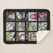 12 Fotocollage met zwarte achtergrond Sherpa Deken (Voorkant (horizontaal))