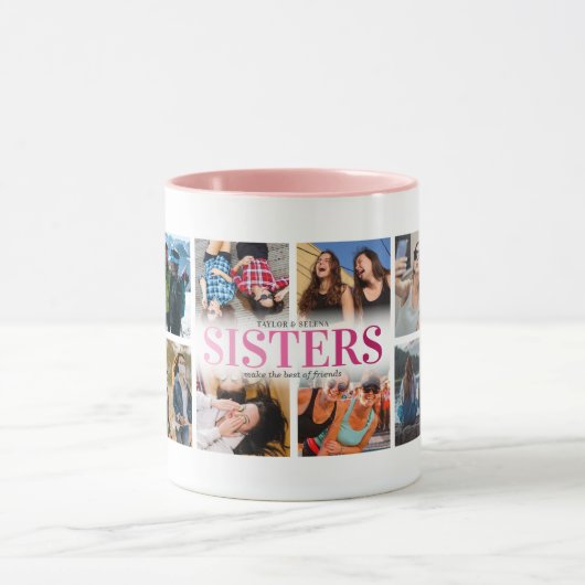 12 Fotocollage Roze Zusters Mok (Midden)
