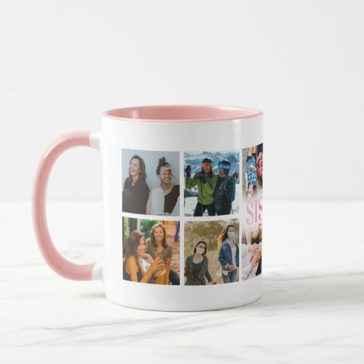 12 Fotocollage Roze Zusters Mok (Links)