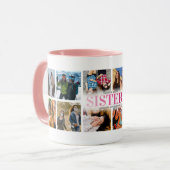 12 Fotocollage Roze Zusters Mok (Voorkant links)