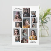12 Fotocollage Voeg elke naam & jaar Afstuderen to Aankondiging (Staand voorkant)