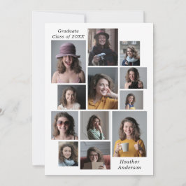 12 Fotocollage Voeg elke naam & jaar Afstuderen to Aankondiging
