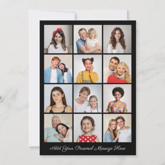 12 Fotocollage Voeg uw eigen Wenskaart toe (Voorkant)