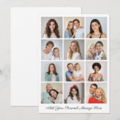 12 Fotocollage Voeg uw eigen Wenskaart toe (Voorkant / Achterkant)