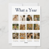 12 Fotocollage Wat een jaar Familie Kerstmis Feestdagenkaart (Achterkant)