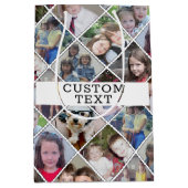 12 Fotodiamantpatroon met aangepaste tekst Medium Cadeauzakje (Voorkant)