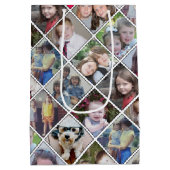 12 Fotodiamantpatroon met aangepaste tekst Medium Cadeauzakje (Achterkant)