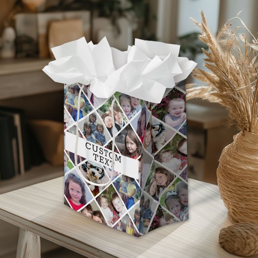 12 Fotodiamantpatroon met aangepaste tekst Medium Cadeauzakje