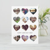 12 Fotografie-collage-Valentijnsdag-liefdeskaart Feestdagenkaart (Staand voorkant)
