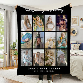 12 Fotogrid 'In Loving Memory' Memorial Fleece Deken