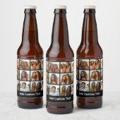 12 Fotoinstagram collage met zwarte achtergrond Bier Etiket (Flessen)