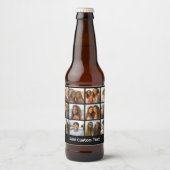 12 Fotoinstagram collage met zwarte achtergrond Bier Etiket (Voorkant)