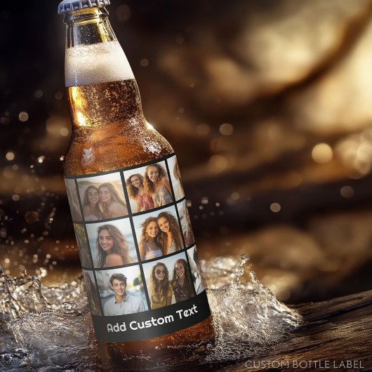 12 Fotoinstagram collage met zwarte achtergrond Bier Etiket