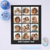 12 Fotoinstagram collage met zwarte achtergrond Flyer (Enkel)