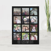 12 Fotoinstagram collage met zwarte achtergrond Kaart (Voorkant)