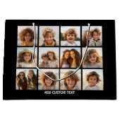 12 Fotoinstagram collage met zwarte achtergrond Large Cadeautasje (Voorkant)