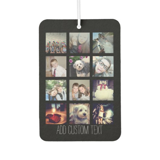 12 Fotoinstagram collage met zwarte achtergrond Luchtverfrisser (Voorkant)