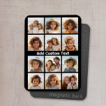 12 Fotoinstagram collage met zwarte achtergrond Magneet<br><div class="desc">Voeg je favoriete afbeeldingen toe aan deze leuke sjabloon. U kunt de foto's van het Instagram of om het even welke foto's voor dit net gebruiken.</div>