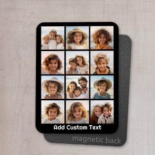 12 Fotoinstagram collage met zwarte achtergrond Magneet