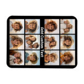 12 Fotoinstagram collage met zwarte achtergrond Magneet (Horizontaal)
