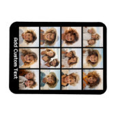 12 Fotoinstagram collage met zwarte achtergrond Magneet (Horizontaal)