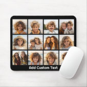 12 Fotoinstagram collage met zwarte achtergrond Muismat (Met muis)