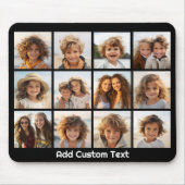 12 Fotoinstagram collage met zwarte achtergrond Muismat (Voorkant)