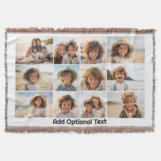 12 Fotoraster Collage - Wit - Mod Type Zwart Deken (Voorkant)