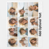 12 Fotoraster Collage - Wit - Mod Type Zwart Fleece Deken (Voorkant)