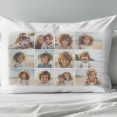 12 Fotoraster Collage - witte achtergrond Kussensloop