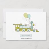 12 Foto's Birthday Train - Birthday Invitation Kaart (Achterkant)