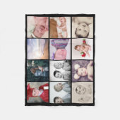 12 foto's collage gepersonaliseerd fleece deken (Voorkant)