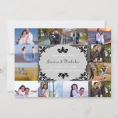 12 Foto's Collage Gray Chevron - 5x7 sparen de dat Save The Date (Voorkant)