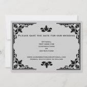 12 Foto's Collage Gray Chevron - 5x7 sparen de dat Save The Date (Achterkant)