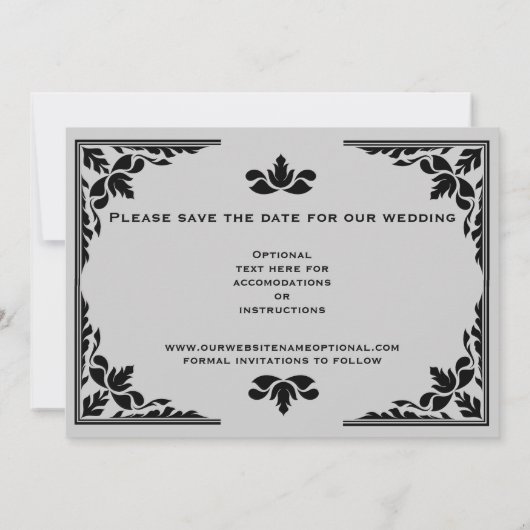 12 Foto's Collage Gray Chevron - 5x7 sparen de dat Save The Date (Achterkant)