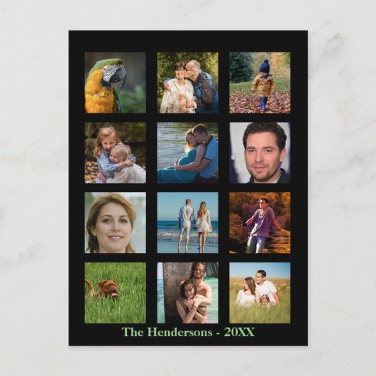 12 Foto's Familie Foto ✨ Collage Op Maat Briefkaart (Voorkant)