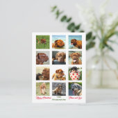 12 foto's familiefoto ✨ Collage Kerstmis Briefkaart (Staand voorkant)