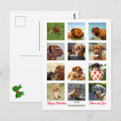 12 foto's familiefoto ✨ Collage Kerstmis Briefkaart (Voorkant / Achterkant)