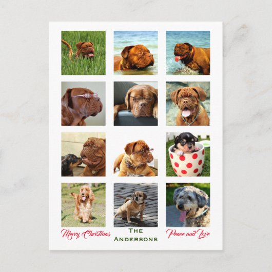 12 foto's familiefoto ✨ Collage Kerstmis Briefkaart (Voorkant)