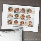 12 foto's op wit - Modern, minimaal met tekst Kussensloop