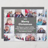 12 Foto's Prettig Kerstmis Collage-6x8 Kerstkaart (Voorkant / Achterkant)