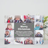 12 Foto's Prettig Kerstmis Collage-6x8 Kerstkaart (Staand voorkant)