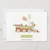 12 foto's Verjaardagstrein rood - Verjaardagsuitno Kaart (Achterkant)