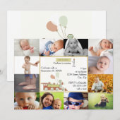 12 foto's Verjaardagstrein rood - Verjaardagsuitno Kaart (Voorkant / Achterkant)