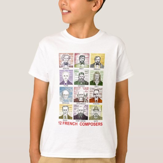 12 Franse componisten T-shirt (Voorkant)