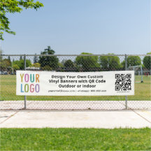 12 ft vinyl banner met oogjes en QR-code