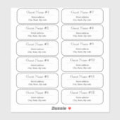 12 Gastnamen duidelijke adreslabels Sticker (Vel)