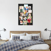 12 Geheugencollage van de fotoserie met hart op zw Canvas Afdruk (Insitu (Slaapkamer))